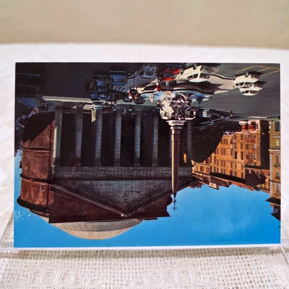Vintage 1960's The Pantheon Marcus Agrippa Rome Italy Italian Postcard Unposted